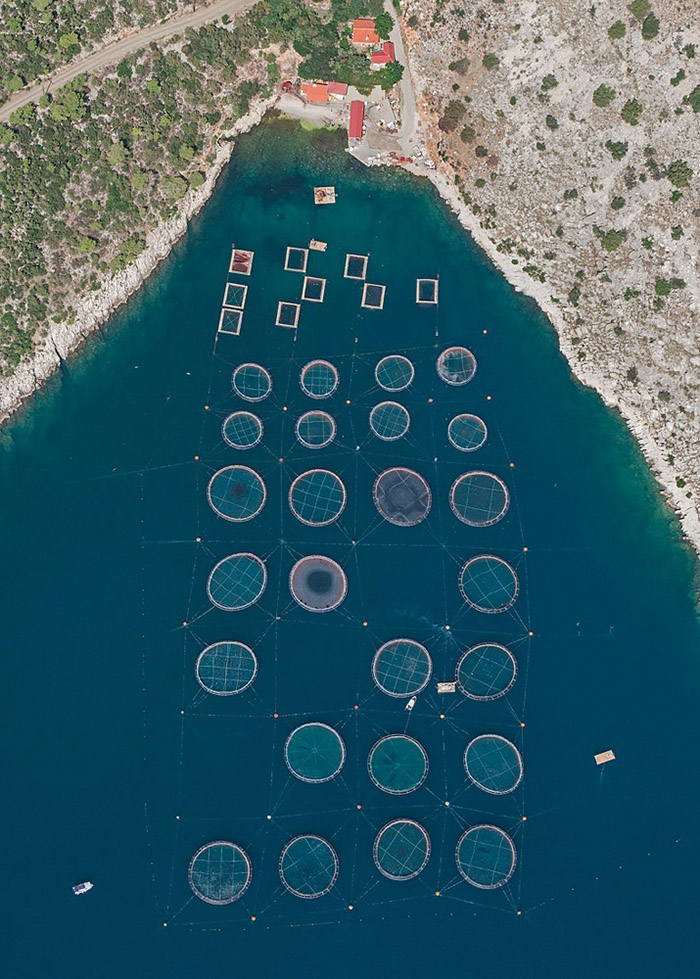 Aerial views of Fish Farms By Bernhard Lang