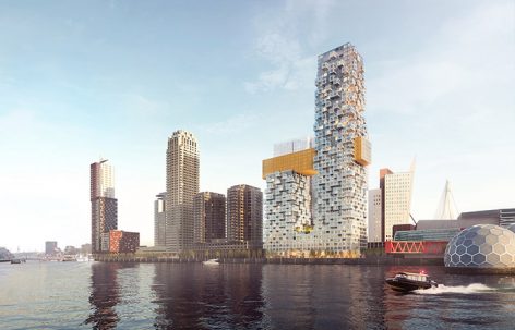 MVRDV 的 The Sax 赢得了鹿特丹威廉敏那码头竞赛