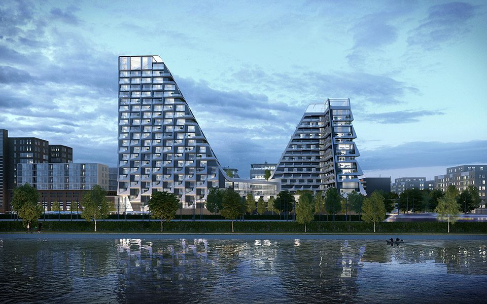 Peter Pichler Architecture looping towers Netherlands RIVER VIEW