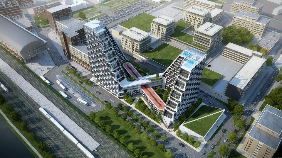 Peter Pichler Architecture looping towers Netherlands BIRD VIEW