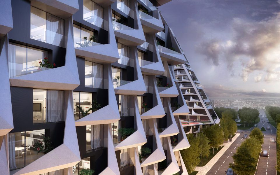 Peter Pichler Architecture looping towers Netherlands FACADE CLOSE UP 1