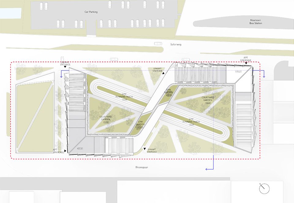 Peter Pichler Architecture looping towers Netherlands SITE PLAN CLOSE