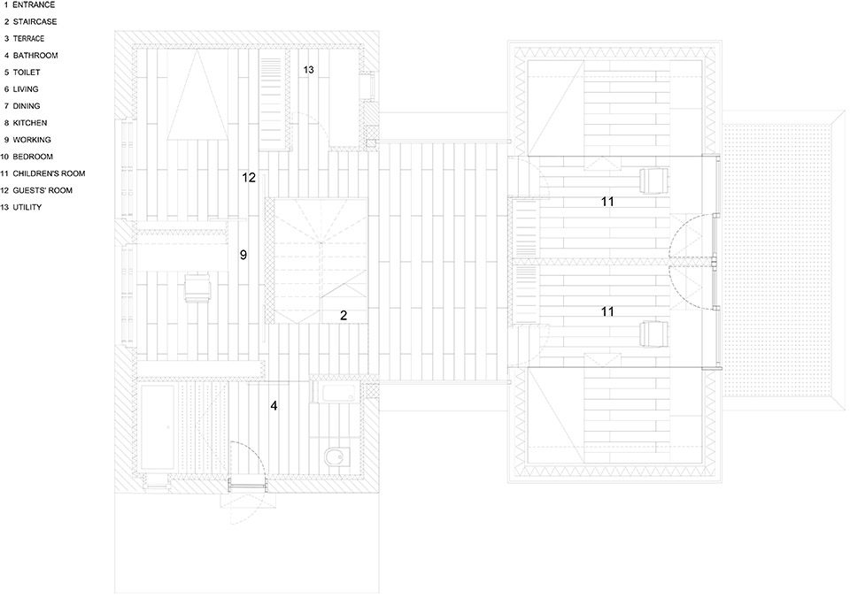 OFIS 3SHOEBOX HOUSE PHOTO TOMAZ GREGORIC plan First Floor