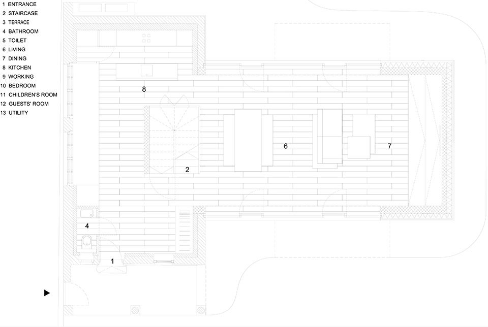 OFIS 3SHOEBOX HOUSE PHOTO TOMAZ GREGORIC plan Ground Floor