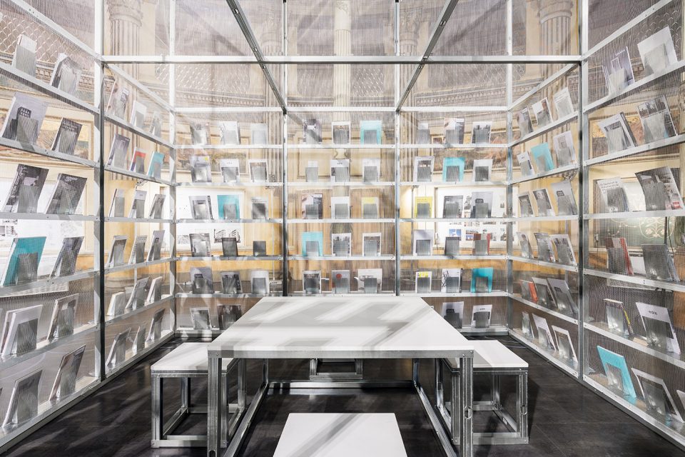 A pop up wireframe newsstand By SET Architects