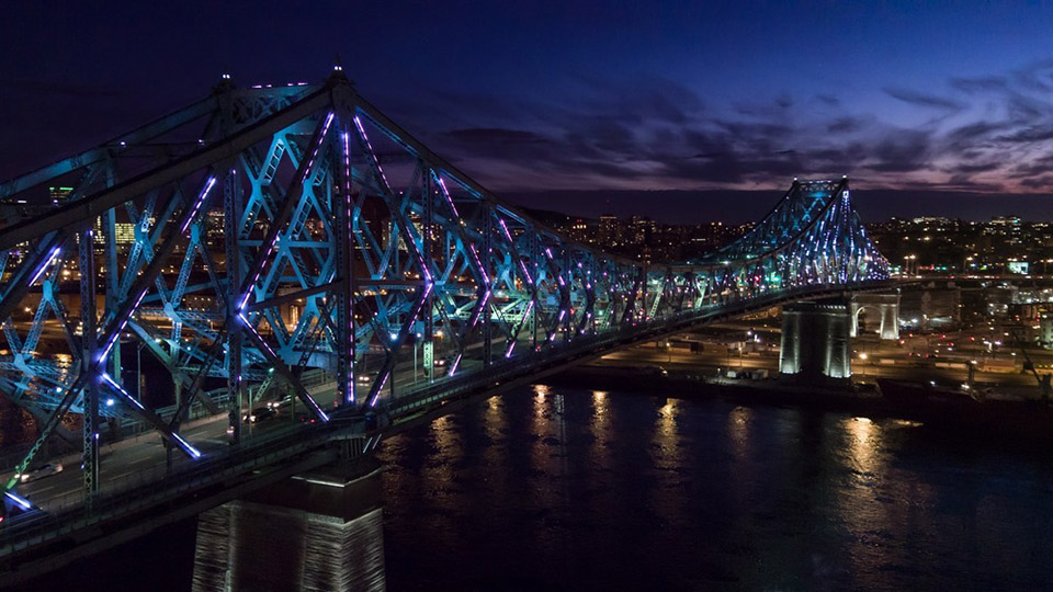 Illumination of the Jacques Cartier Bridge By Moment Factory