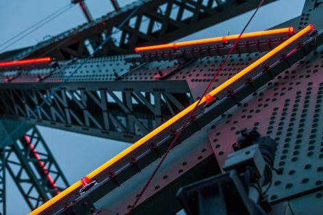 Illumination of the Jacques Cartier Bridge By Moment Factory