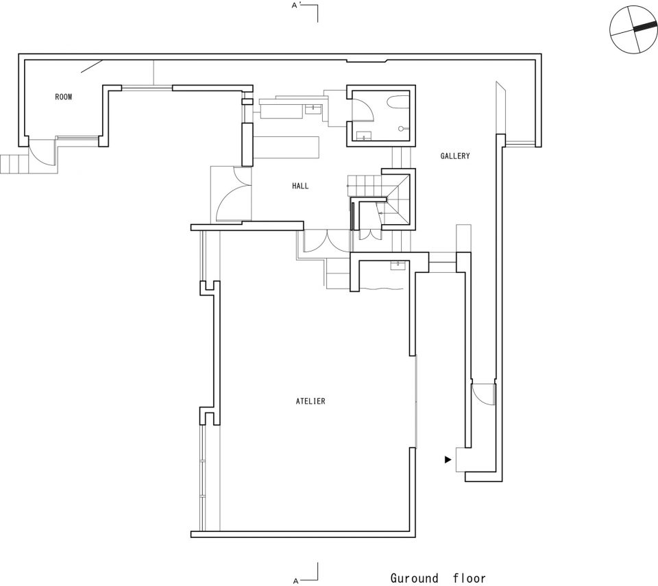 ground floor plan photographer atelier form kouichi kimura architects