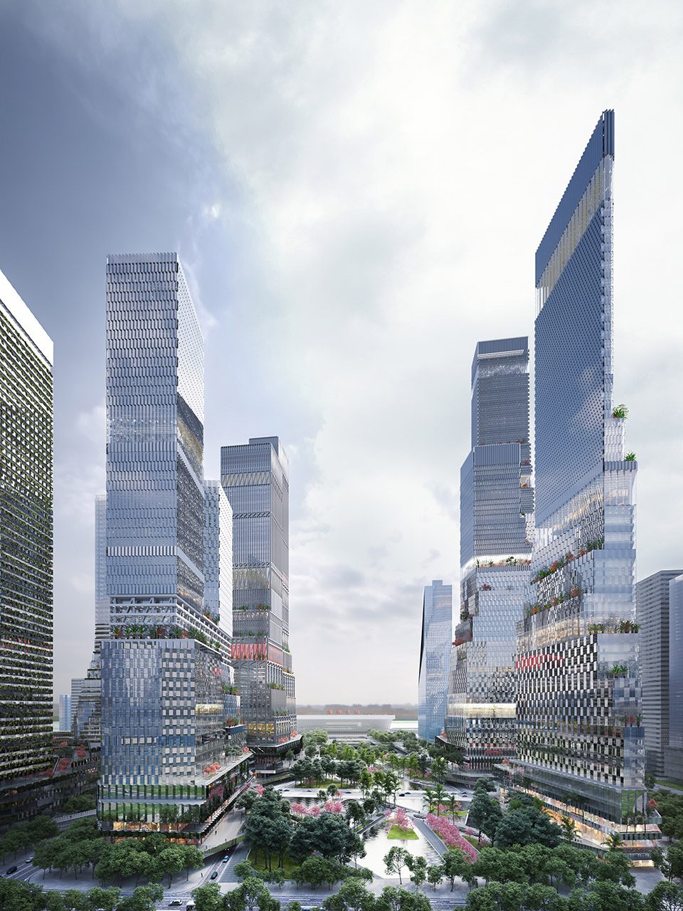 Shenzhen North Station Urban Design exterior view by mecanoo architecten