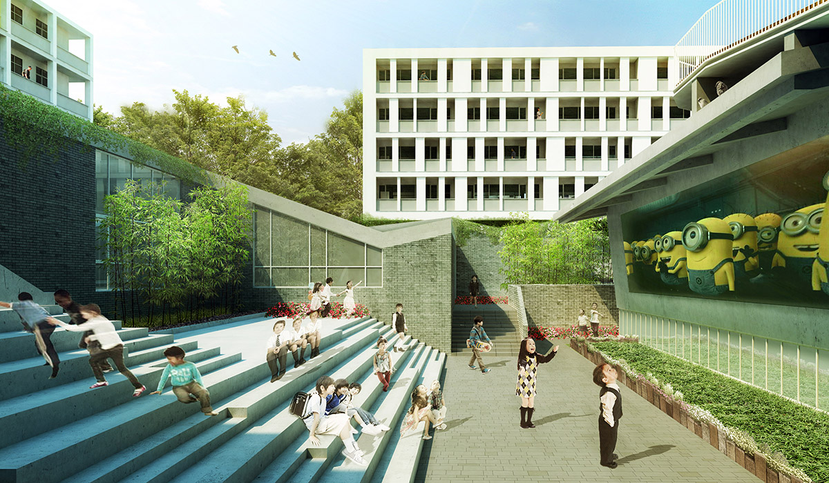 wandering on a meandering path to see the world yiwu foreign languages school by lycs architecture