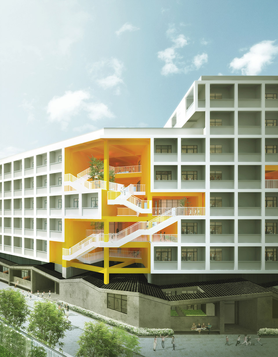 wandering on a meandering path to see the world yiwu foreign languages school by lycs architecture