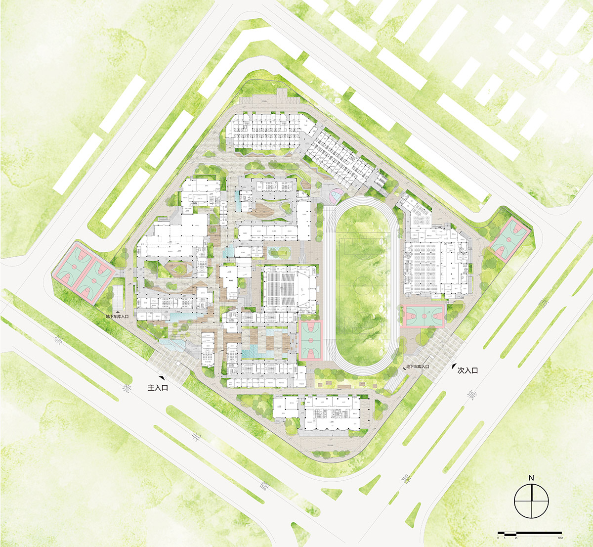 wandering on a meandering path to see the world yiwu foreign languages school by lycs architecture