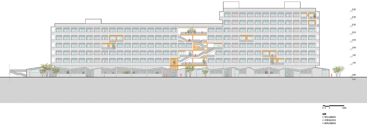 wandering on a meandering path to see the world yiwu foreign languages school by lycs architecture
