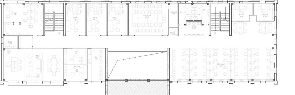 Office renovation of Nanjing Hua Ze media headquarters second floor plan