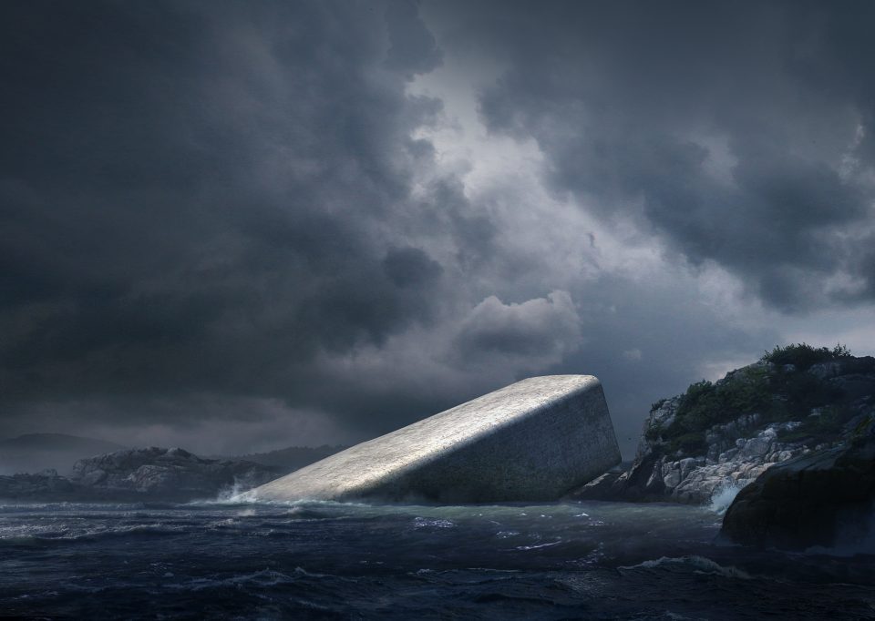 under restaurant in lindesnes norway by snohetta