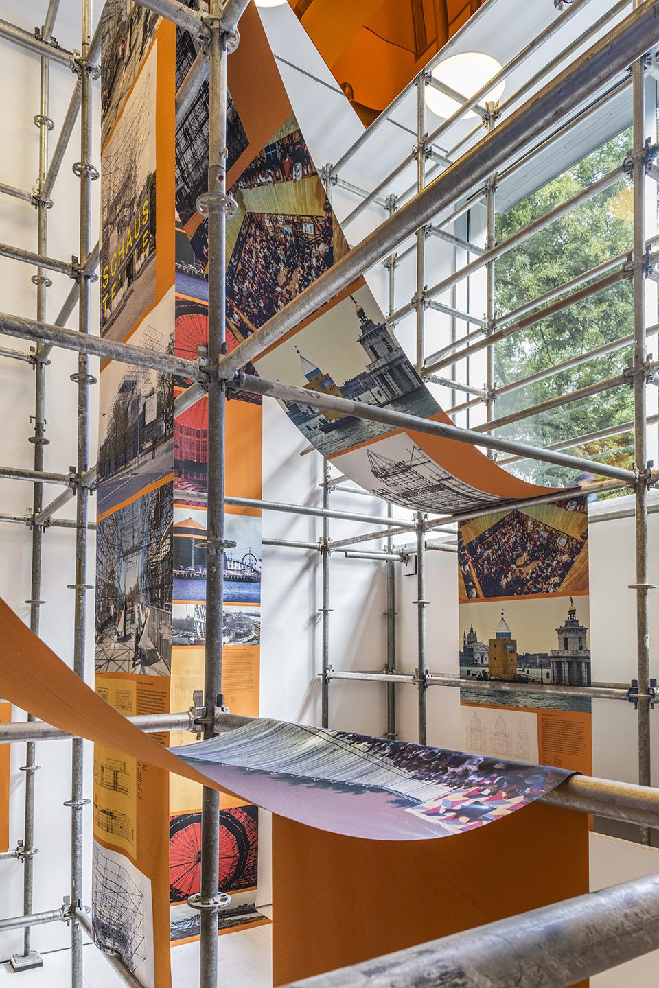 OMA Scaffolding Exhibit Mezzanine Photography by Brett Beyer