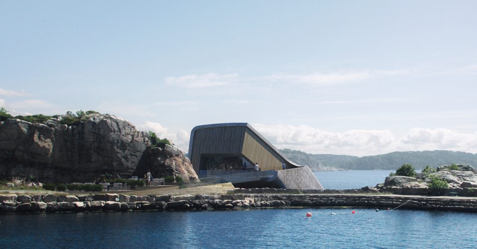 under restaurant in lindesnes norway by snohetta