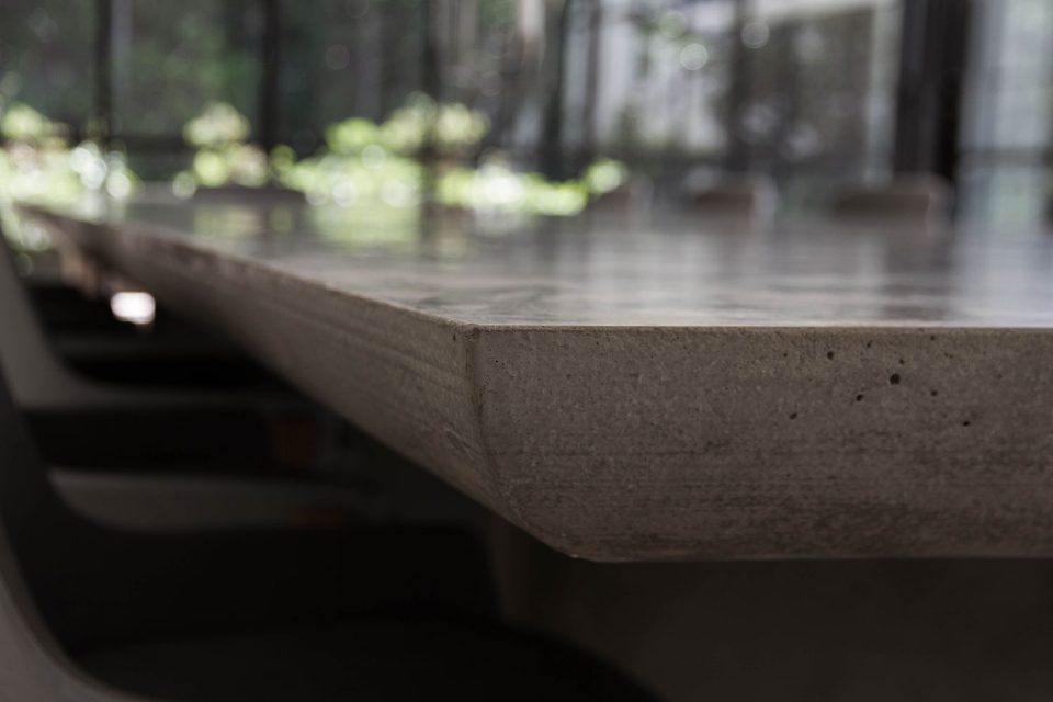 Poured Concrete Entertaining Dining Table by B.E Architecture