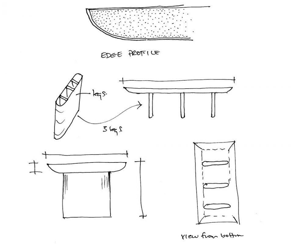 Poured Concrete Entertaining Dining Table by B.E Architecture