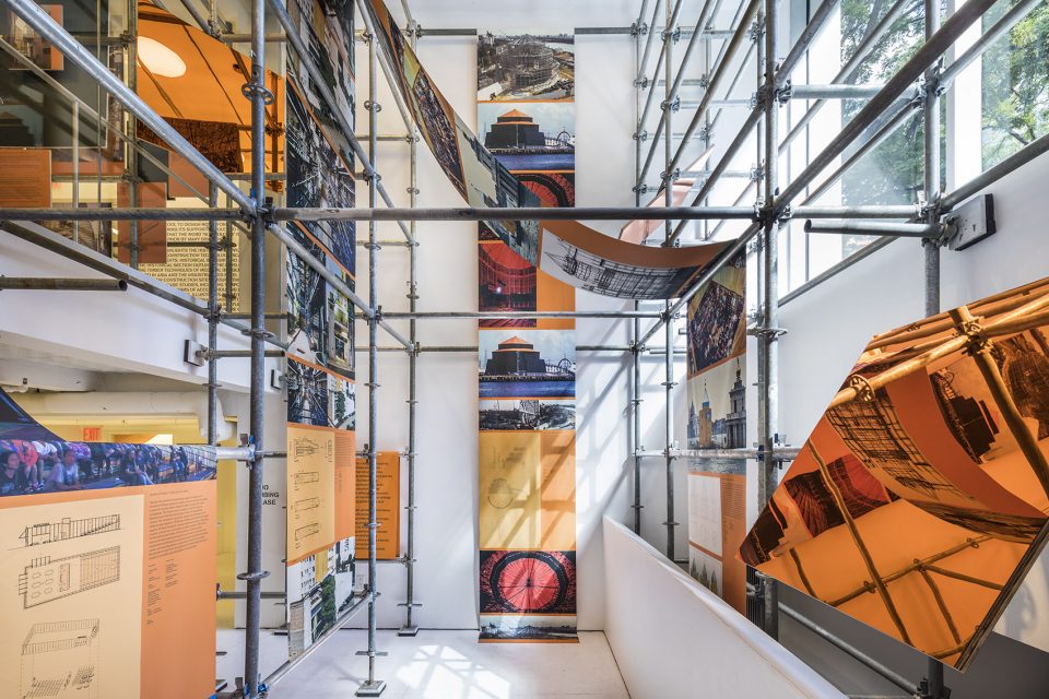 OMA Scaffolding Exhibit Mezzanine Photography by Brett Beyer