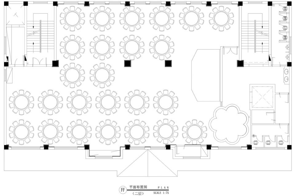 二层平面布置-New Shandao Restaurant-yd d