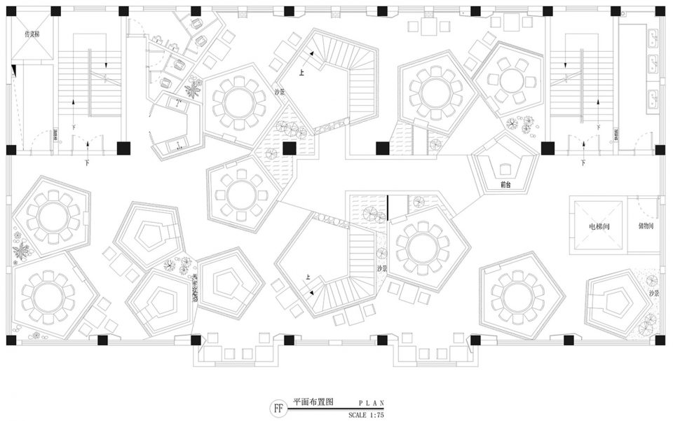 四层平面布置-New Shandao Restaurant-yd d.