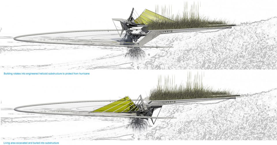 Self Excavation Hurricane House by Margot Krasojevic Architects