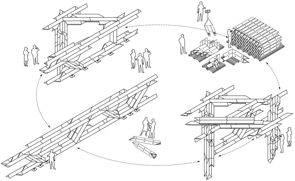 An experimental plywood pavillon by Gilles Retsin Architecture