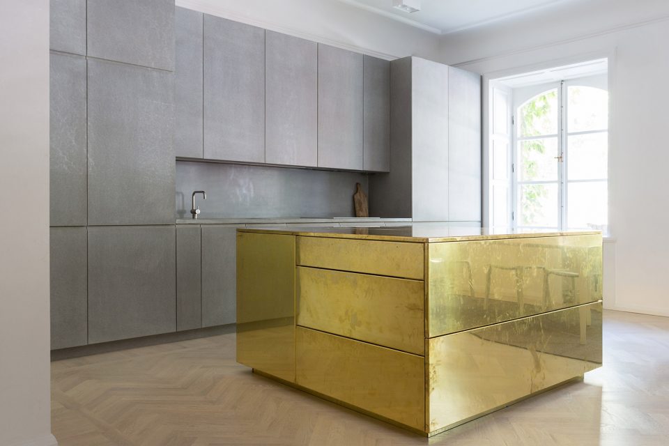 Gold Grey Apartment by Studio Richard Lindvall