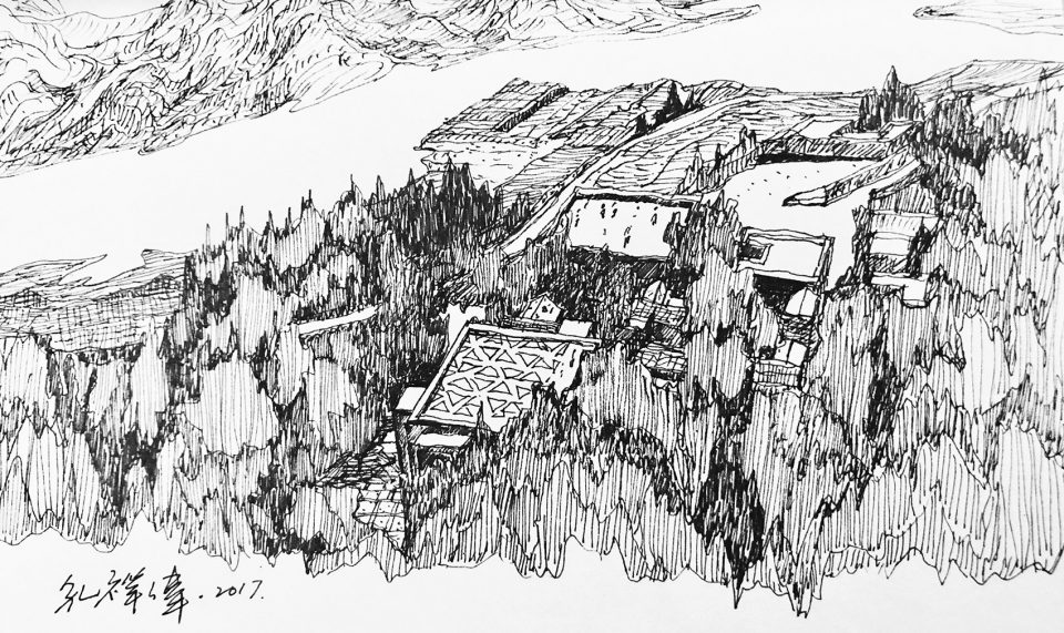 素颜餐厅手绘图01 Phoenix Village Guanzhuscape
