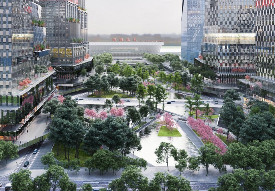Shenzhen North Station Urban Design pedestrian network by mecanoo architecten 960x666