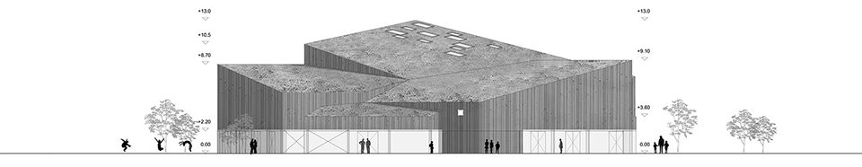 multi purpose sports facility in orestad city by nord architects