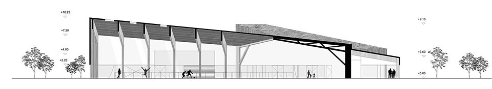multi purpose sports facility in orestad city by nord architects