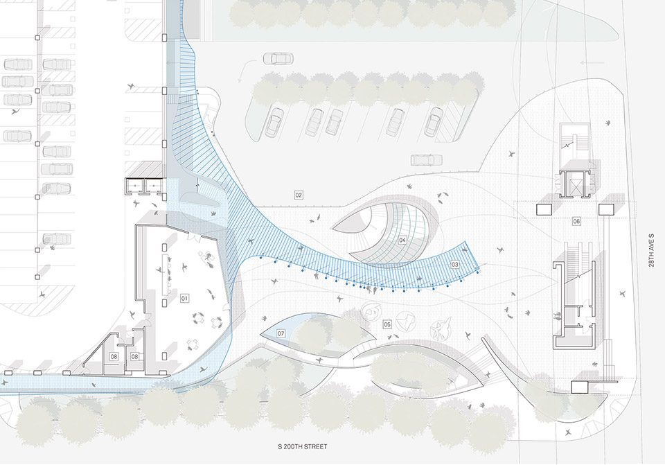 Angle Lake Transit Station and Plaza by Brooks Scarpa .