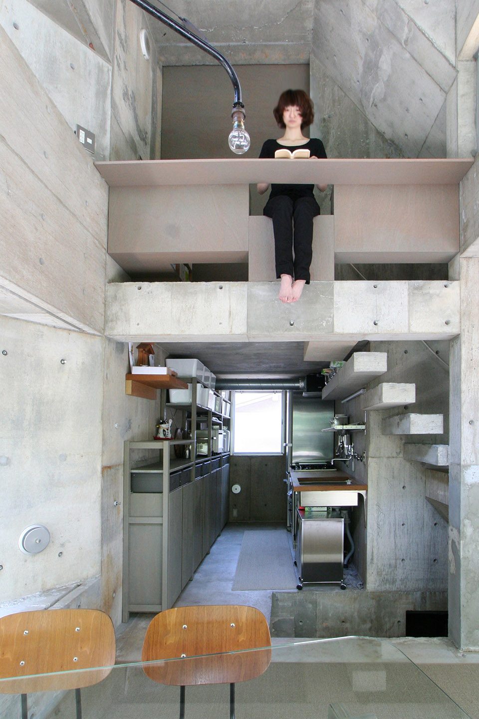 interior space oriel window house shinsuke fujii architects