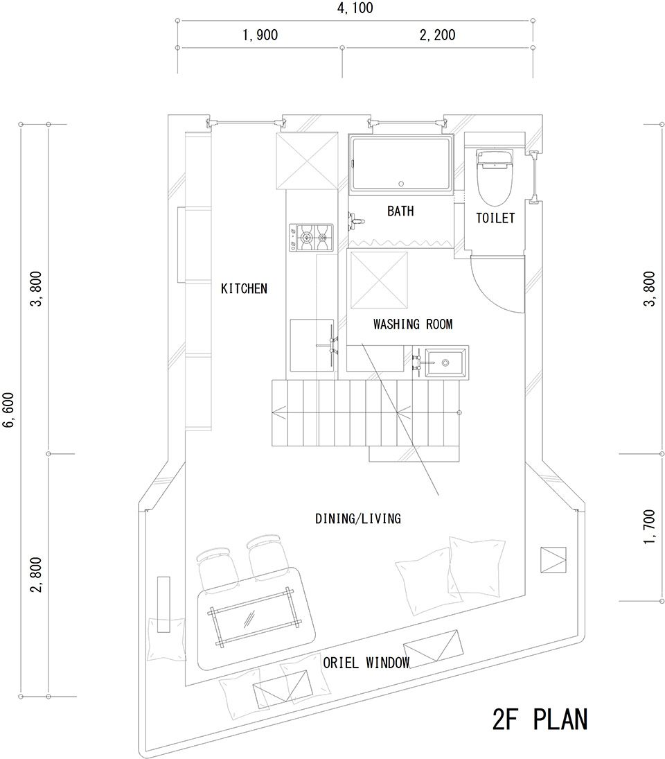 2FPLAN oriel window house shinsuke fujii architects