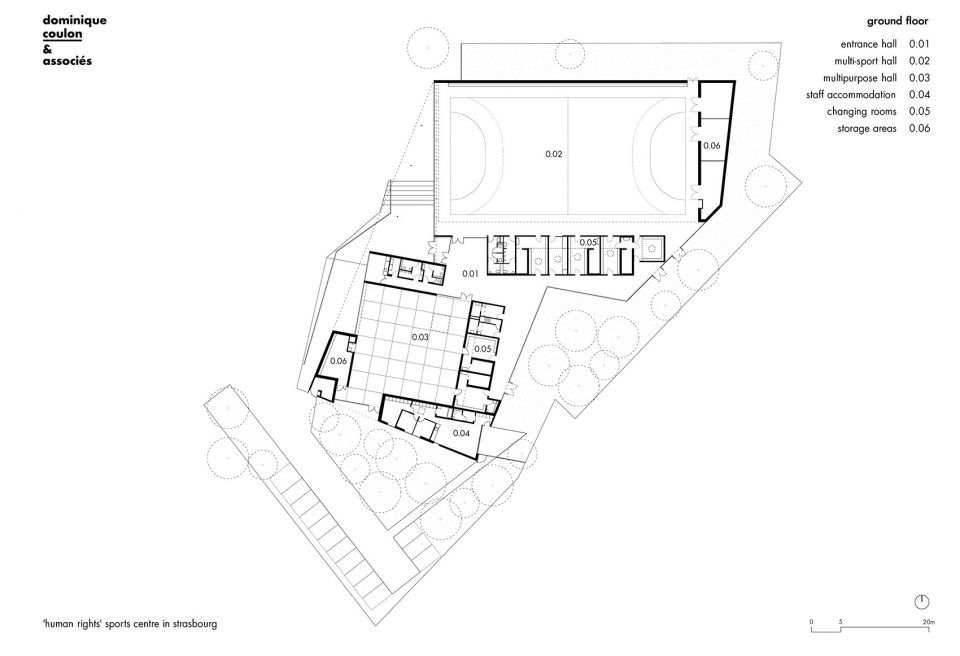 ‘Human Rights’ sports centre in Strasbourg by Dominique Coulon Associés