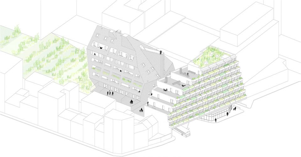 Dwellings and RATP bus center in Paris XIV by ECDM
