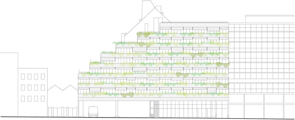 Dwellings and RATP bus center in Paris XIV by ECDM
