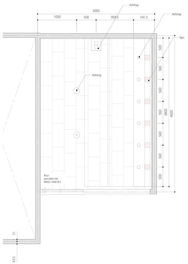 smoking room GRAND TREE MUSASHIKOSUGI 1st floor by Hiroyuki Ogawa Architects