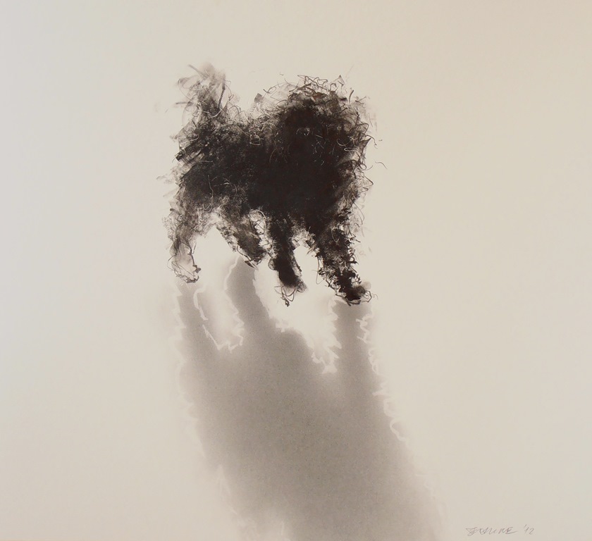 Black and White Dog Painting by Endre Penovác