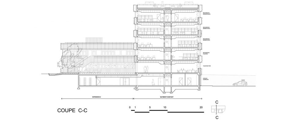 CRBC Centre de Recherche Bio clinique by PERIPHERIQUES Architectes