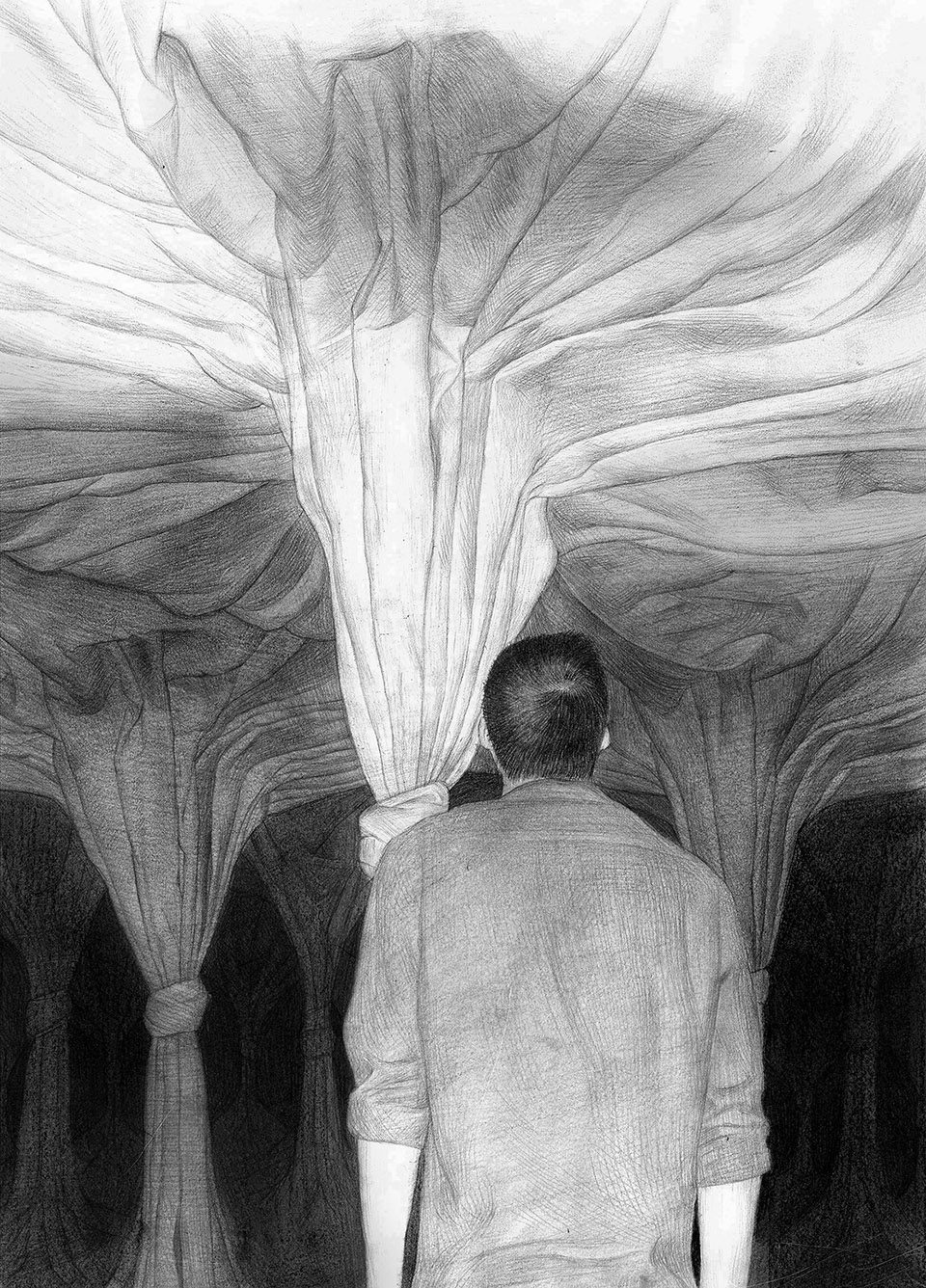 毛文凯的绘画系列–夜景深红与绯红