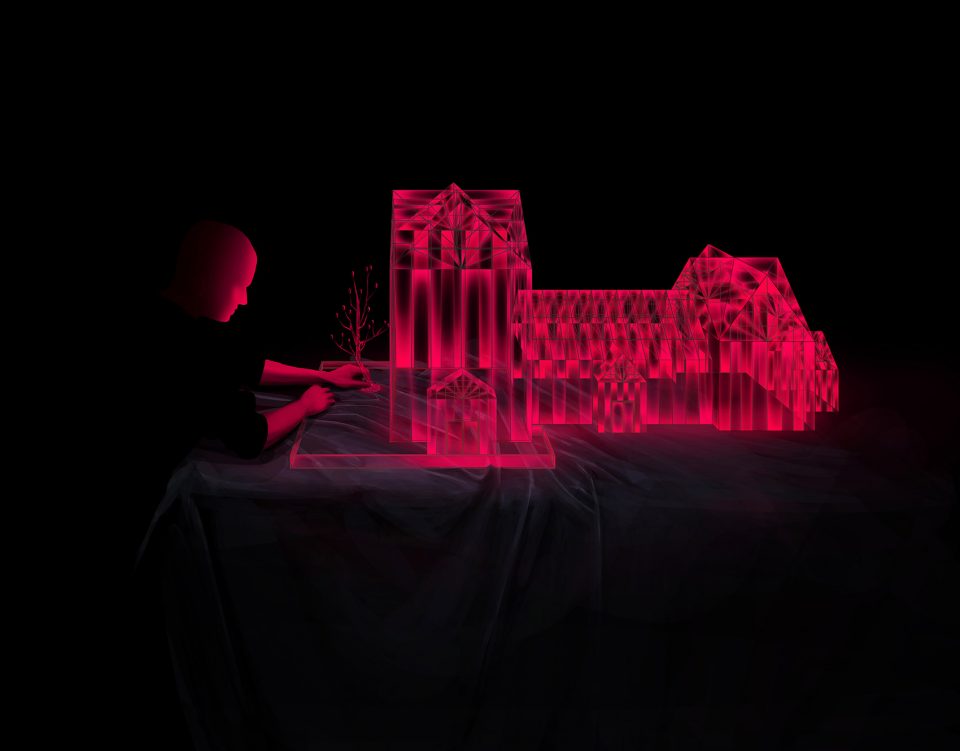 Glass Mansion crimson and scarlet wenkai mao