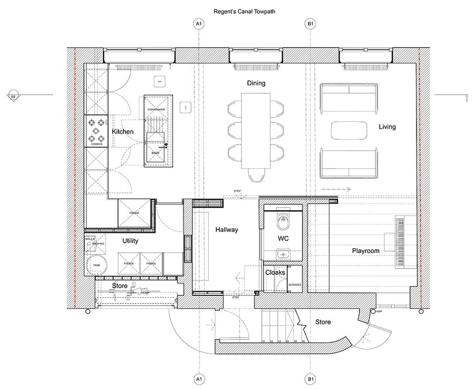 remodel of London waterside home by Nicholas Szczepaniak Architects