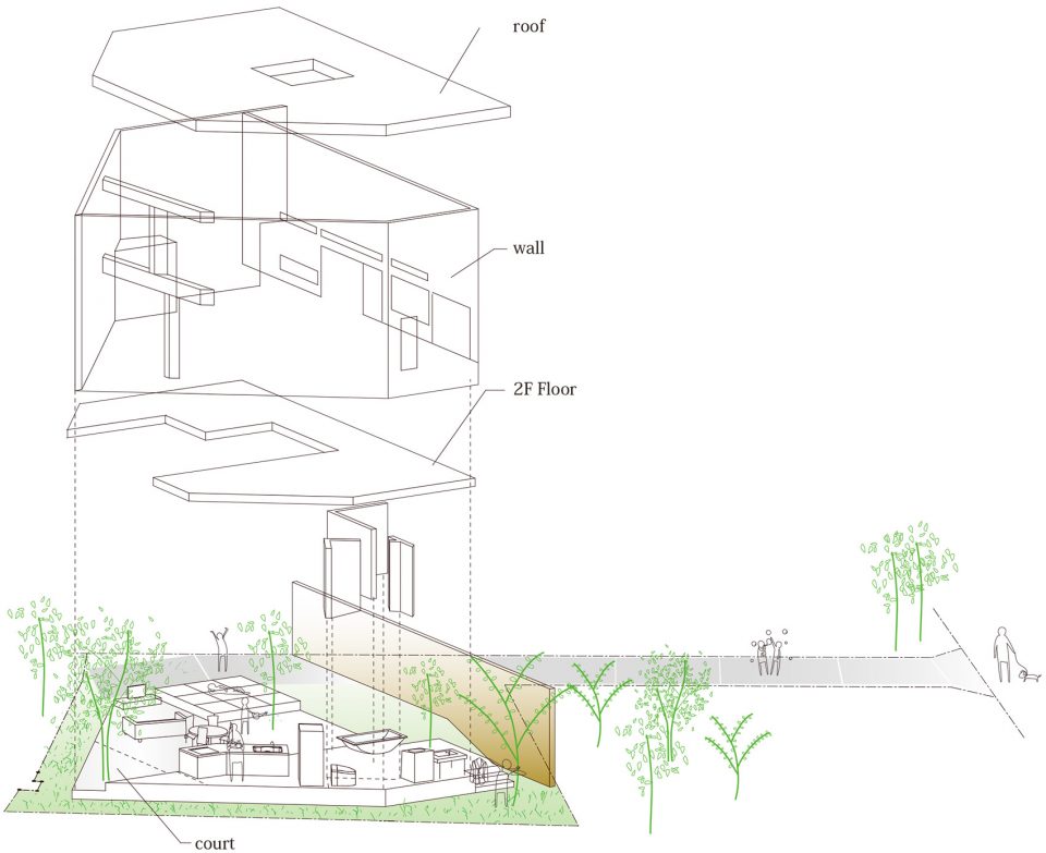 exploded axon seep out sai architectural design office
