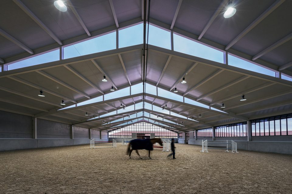 Horse Ridding Field in Cattle Farm by OOIIO Architecture