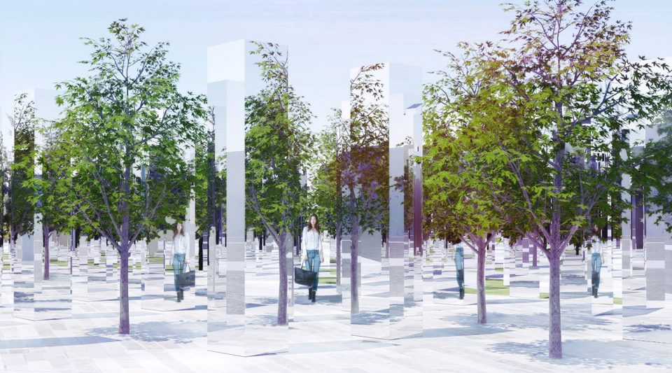 close view crystal forest teamlab