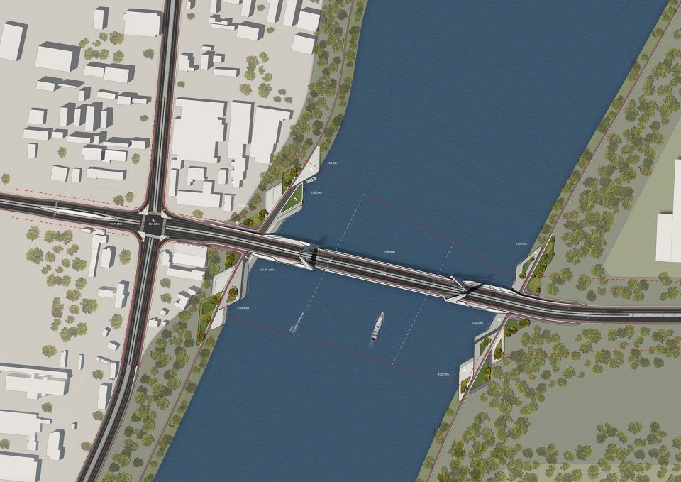 The new Budapest Bridge design competition won proposal Hungary by UNStudio