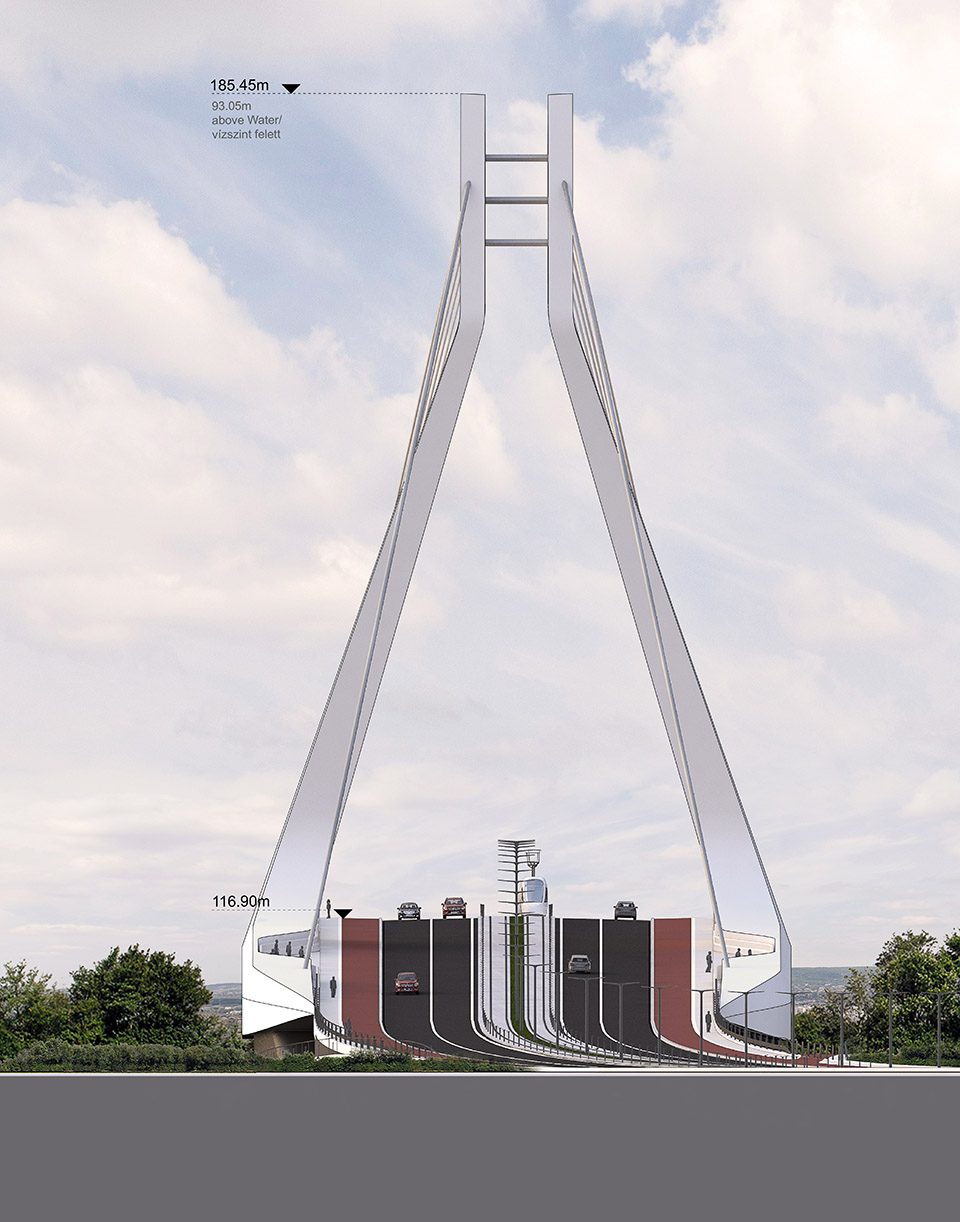 The new Budapest Bridge design competition won proposal Hungary by UNStudio